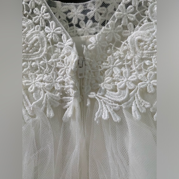 David’s Bridal Flower Girl Dress, 2 bows, and ruffle socks - Picture 6 of 13